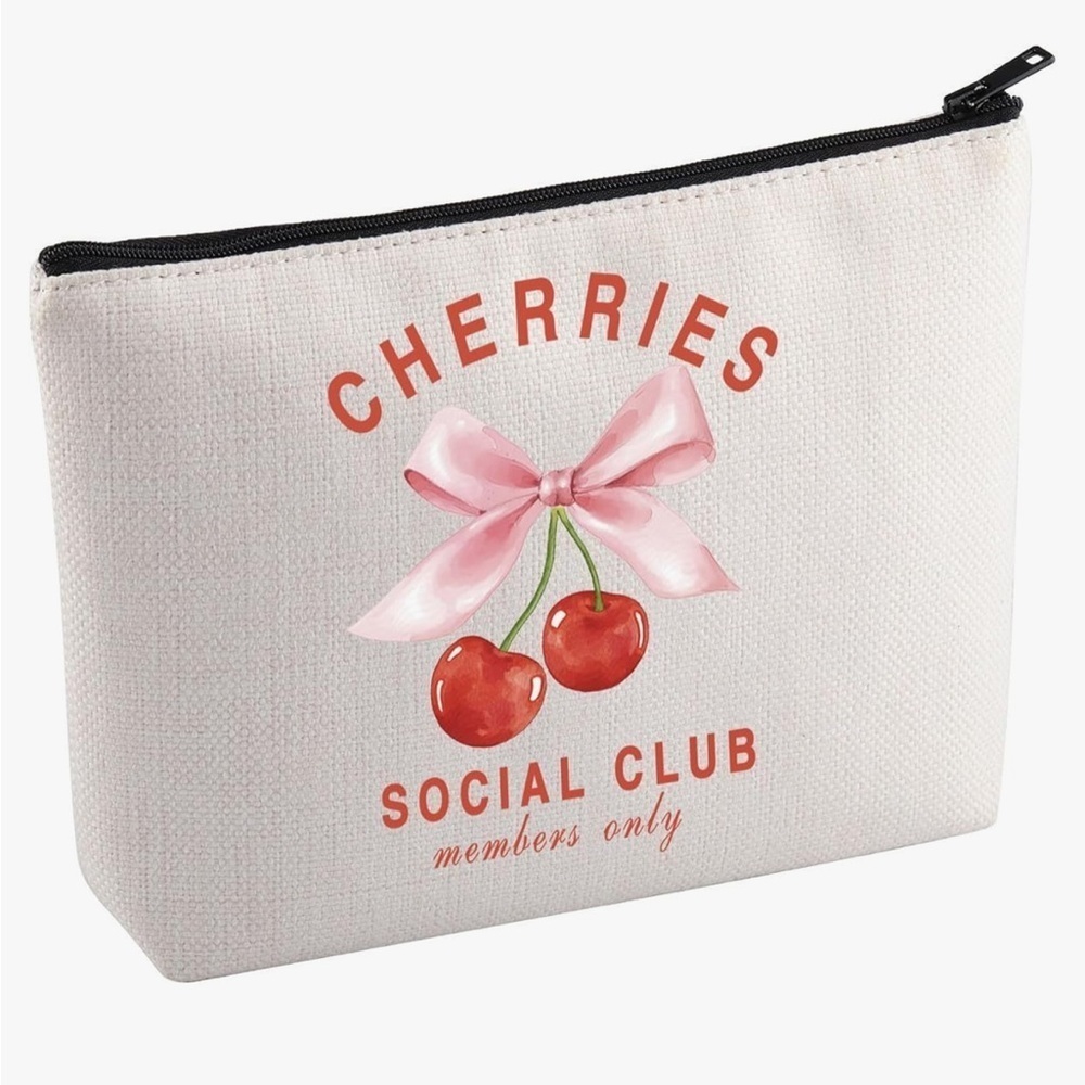 Cherry make up bag, travel pouch, cosmetic pouch
